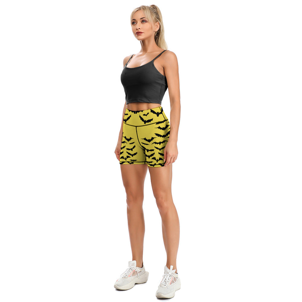Batty Yellow Yoga Shorts