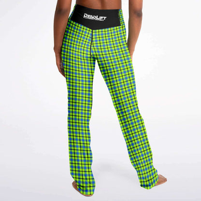 Neon Plaid Flare Leggings