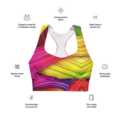 Rainbow Twist Longline sports bra