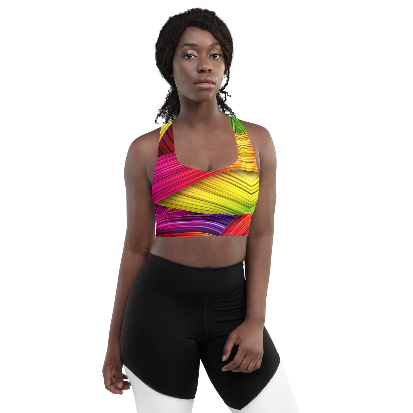 Rainbow Twist Longline sports bra
