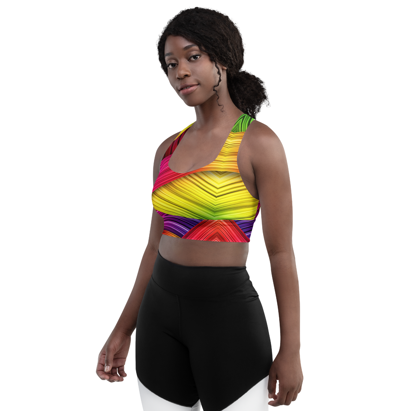 Rainbow Twist Longline sports bra