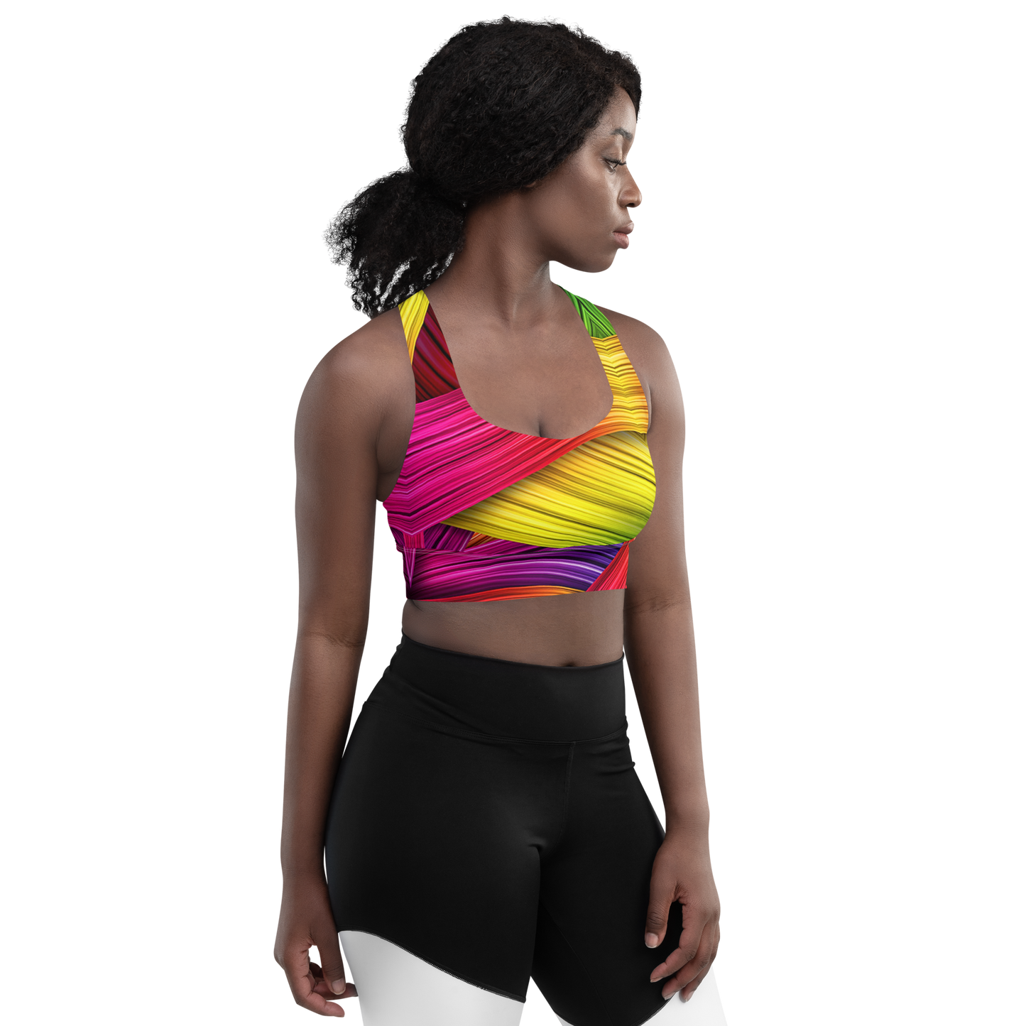 Rainbow Twist Longline sports bra