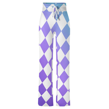 Pop Checked Straight Lace-Up Yoga Pants