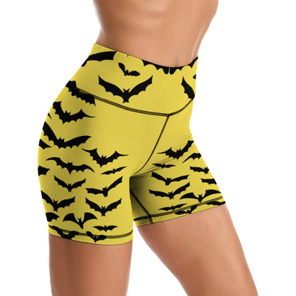 Batty Yellow Yoga Shorts
