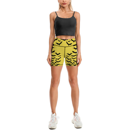 Batty Yellow Yoga Shorts
