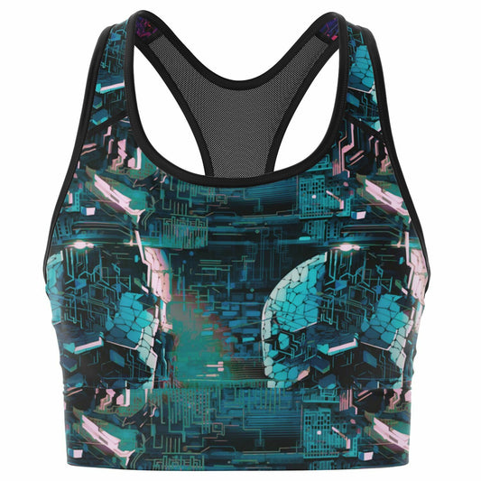 CyberSkullNetik Mesh Padded Sports Bra