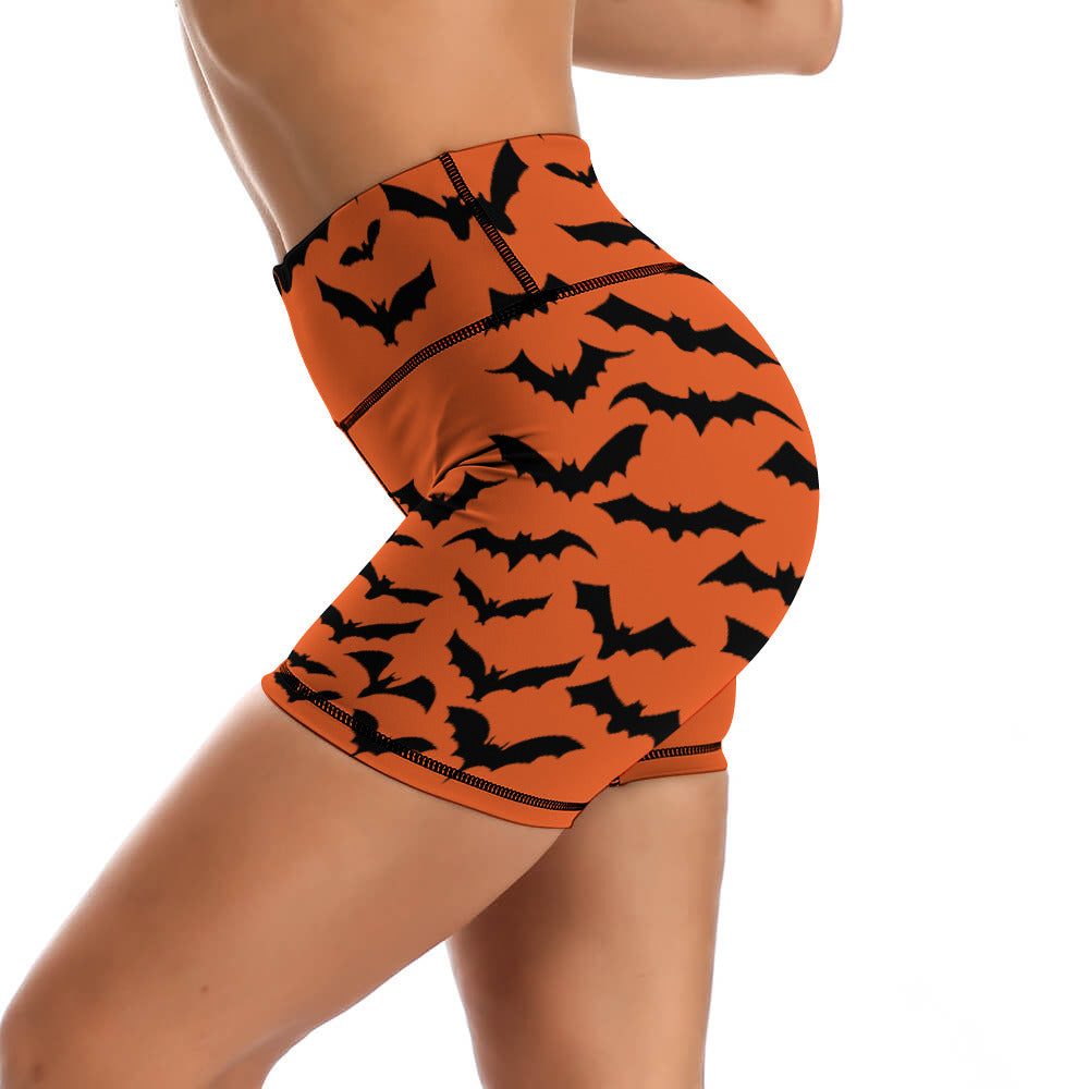 Batty Orange Yoga Shorts
