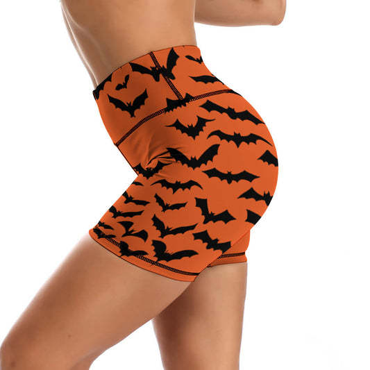 Batty Orange Yoga Shorts