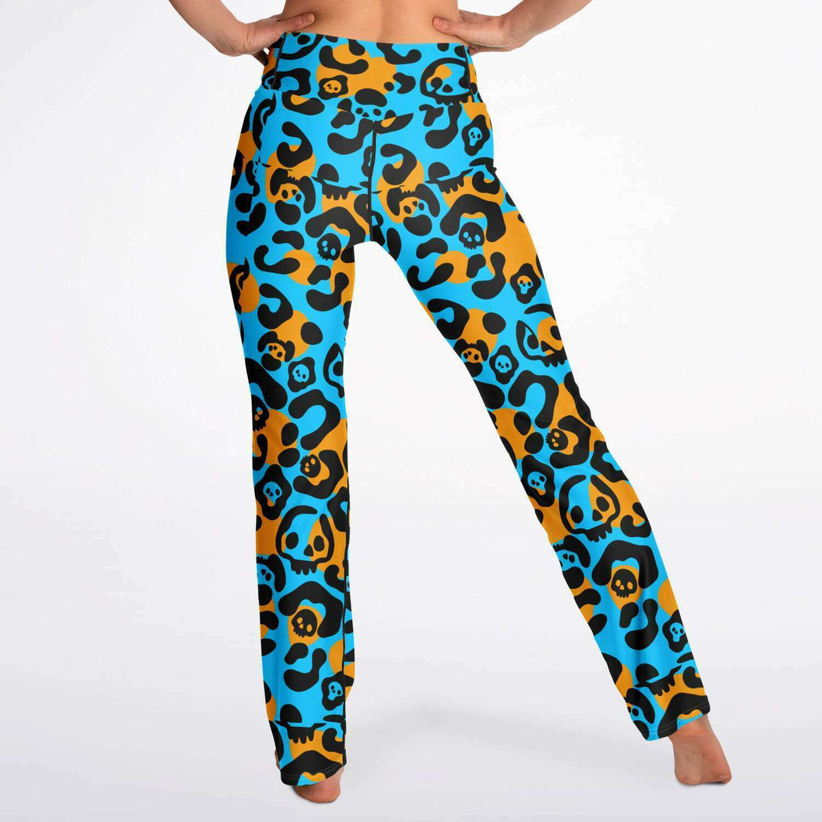 Leopard Skulls Flare Leggings