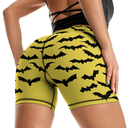 Batty Yellow Yoga Shorts