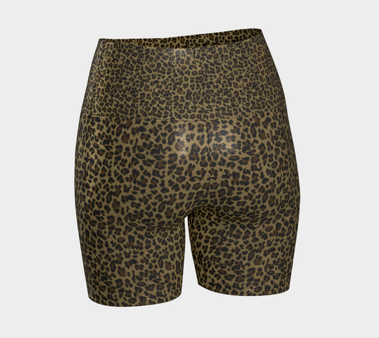 Leopard Glitter Yoga Shorts