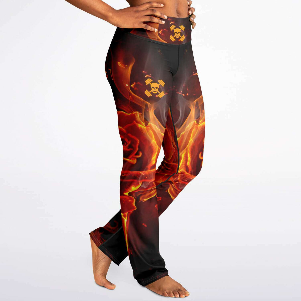 Flaming Rose Flare Leggings