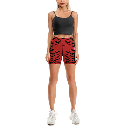 Batty Red Yoga Shorts