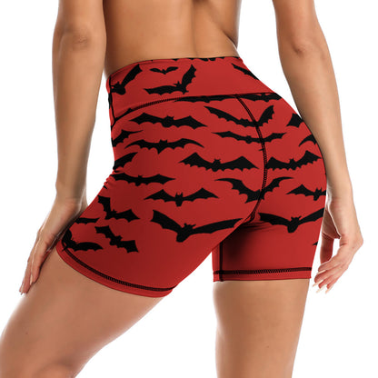 Batty Red Yoga Shorts