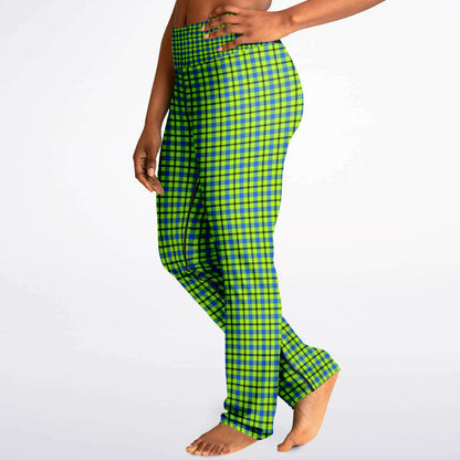Neon Plaid Flare Leggings