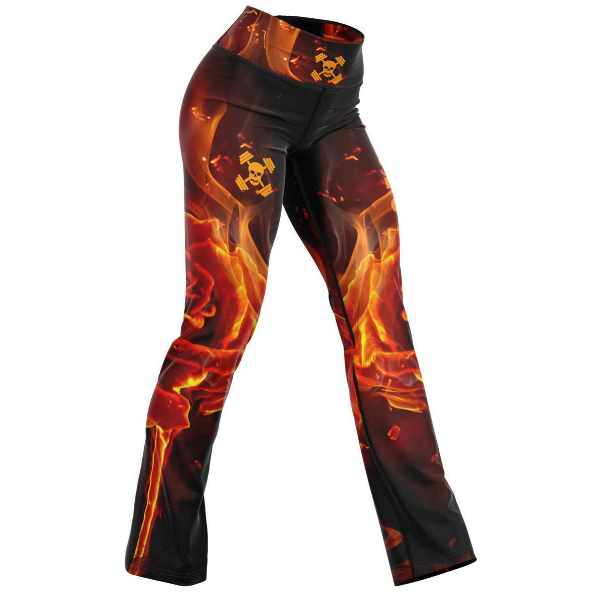 Flaming Rose Flare Leggings