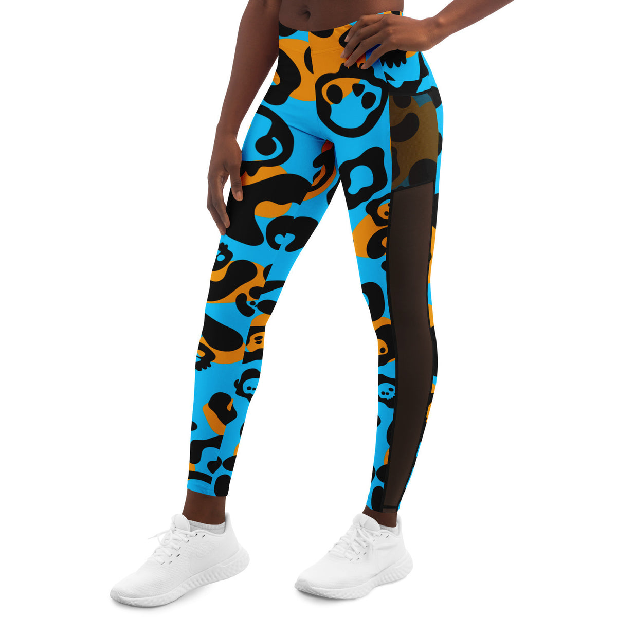 Leopard Skulls Mesh Pocket Legging