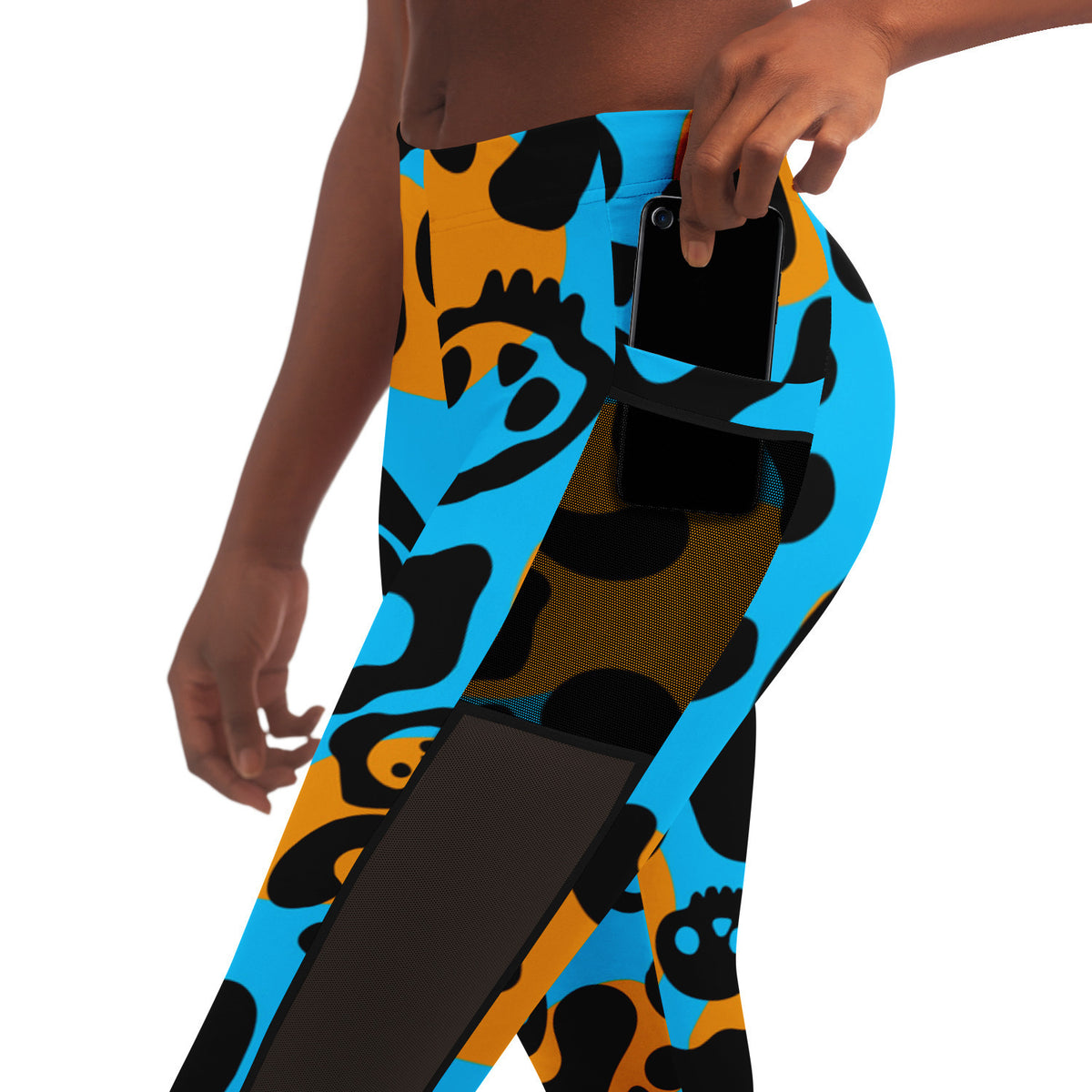 Leopard Skulls Mesh Pocket Legging