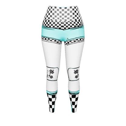Sketched Teal Yoga Leggings