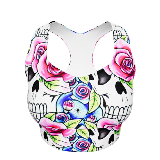Skull Sugar Longline Sports Bra