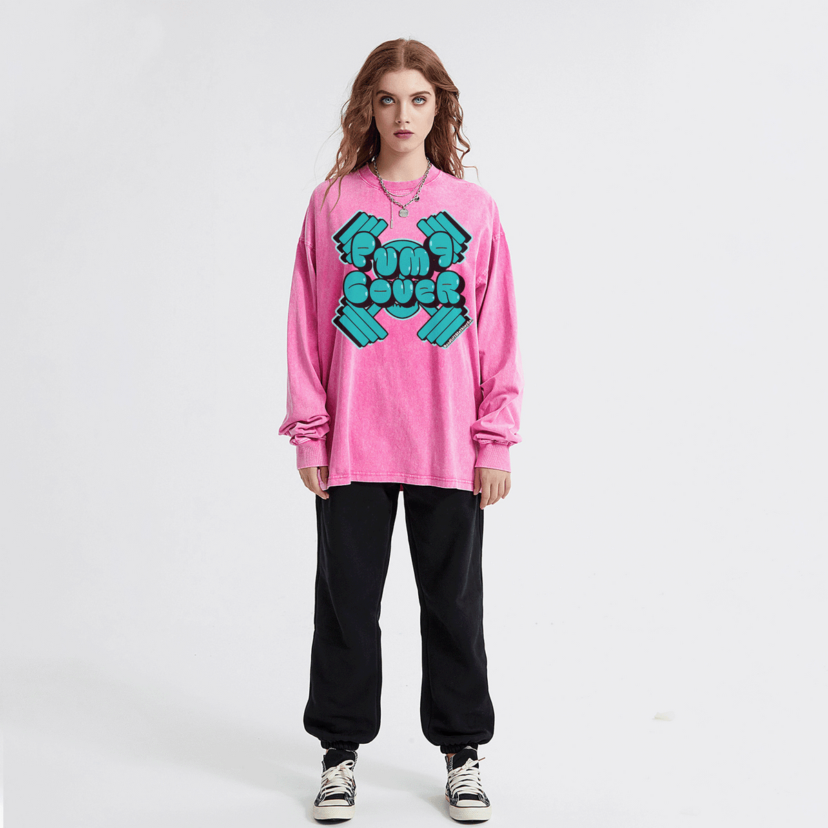 Pump Cover Oversized Snow Wash LS Tee