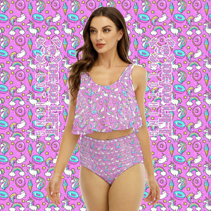 Charmed Ruffled Vest Bikini Swimsuit