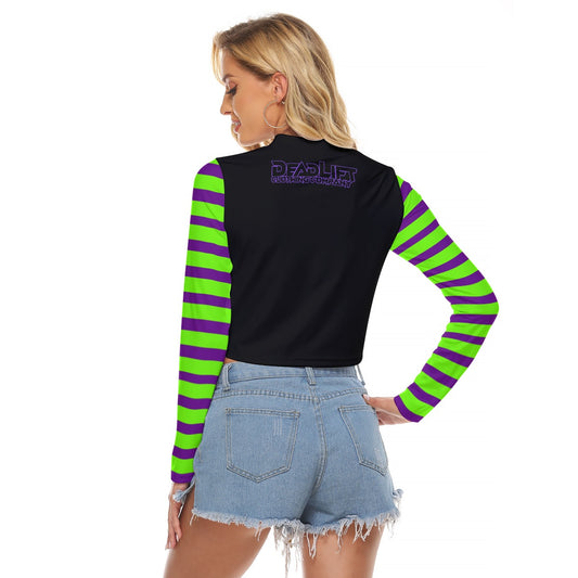 Trick Or Stripe Hollow Chest Crop Top