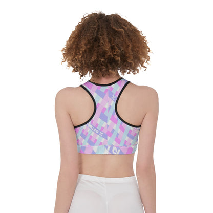 Gingham Branded Sports Bra
