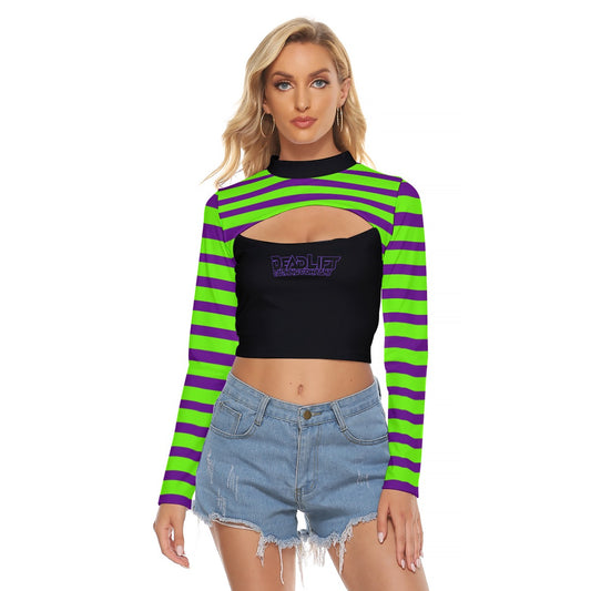 Trick Or Stripe Hollow Chest Crop Top