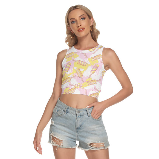 PushPop Sleeveless Back Hollow Crop Top