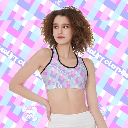 Gingham Branded Sports Bra